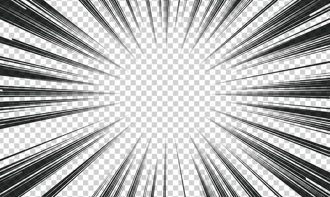 Abstract comic with radial lines lightning explosion