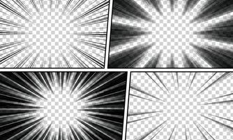 Comic book page background template. Radial background with halftone effect in pop art style design. vector