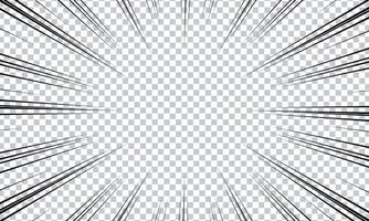 Radial rays background. Japanese radius cartoon pattern abstract background vector
