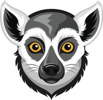 Charming Lemur Head Artwork Available on EPS File vector