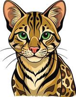 Elegant Ocelot Illustration Available on EPS File vector