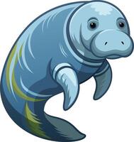 Peaceful Manatee Artwork Available on EPS File vector