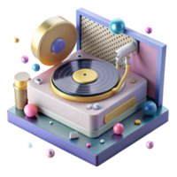 extraordinary creative Vinyl Record Player Turntable Setup Cutout for Dj Projects high quality png