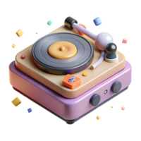 beautiful creative Vinyl Record Player with Speakers Transparent Audio Setup high resolution png