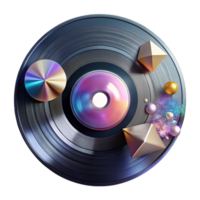 serene traditional Vinyl Record Reflection on a Surface Isolated png