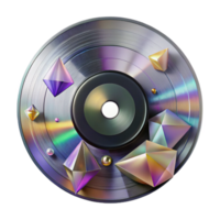 impressive artistic Vinyl Record Reflection on a Surface Isolated high quality png