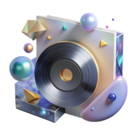 vibrant abstract Vinyl Records in a Crate Cutout high resolution png