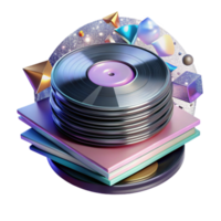 wonderful rustic Vinyl Record Stack Closeup Transparent Music Collection Detail high resolution png