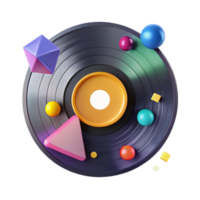 wonderful traditional Vinyl Record with Colorful Label Cutout Music Design Asset professional png