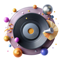 extraordinary minimalist Vinyl Record with Dust Cutout Vintage Music Texture high resolution png