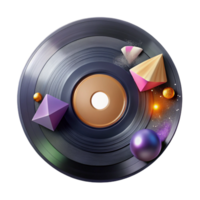 dramatic artistic Vinyl Record with Shadow Transparent Realistic Effect detailed png