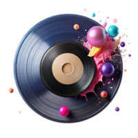 stunning minimalist Vinyl Record with Splatter Effect Isolated Grunge Design exclusive png