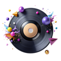 serene classic Vinyl Record with Splatter Effect Isolated Grunge Design detailed png