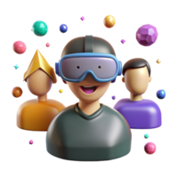 elegante contemporâneo virtual realidade fone de ouvido grupo avatar isolado para social vr Alto resolução png