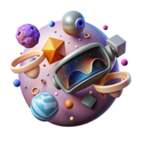 magnificent rustic Virtual Reality Outer Space Scene Isolated for Astronomy Education exclusive png