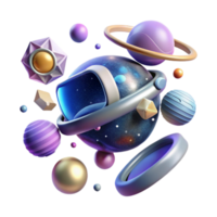 impressive abstract Virtual Reality Outer Space Scene Isolated for Astronomy Education exclusive png