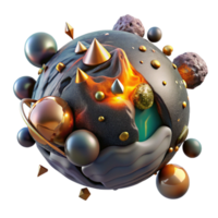 vibrant creative Volcanic Alien Planet Transparent for Book Covers professional png