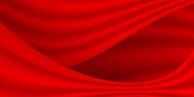 red fabric luxury background, elegant curtain red for banner background vector