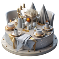 vibrant artistic Wedding Table Setting Silverware Isolated for Event Planning high quality png