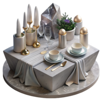 extraordinary minimalist Wedding Table Setting Silverware Isolated for Event Planning original png