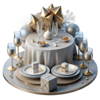 impressive vintage Wedding Table Setting Silverware Isolated for Event Planning high resolution png