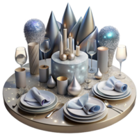 impressive minimalist Wedding Table Setting Silverware Isolated for Event Planning png