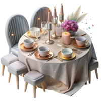 magnificent rustic Wedding Table Setting Silverware Isolated for Event Planning professional png
