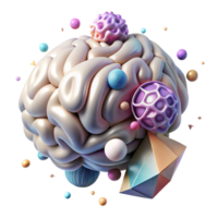 vibrant creative Abstract Brain Isolated Surreal Mind Design high quality png