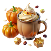 beautiful minimalist Autumn Pumpkin Spice Latte Transparent for Fall Beverages exclusive png