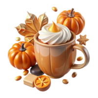 impressive abstract Autumn Pumpkin Spice Latte Transparent for Fall Beverages exclusive png