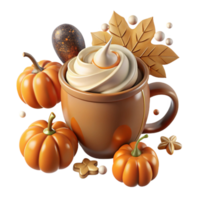 wonderful modern Autumn Pumpkin Spice Latte Transparent for Fall Beverages professional png