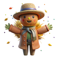 wonderful modern Autumn Scarecrow Isolated for Harvest Festivals authentic png