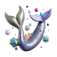 beautiful vintage Whimsical Mermaid Tail Playful Style Transparent authentic png