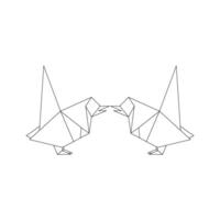 Pair of the Finches, Goldfinch Polygonal Lines, can use for Logo, Pictogram, Bird Figure, Website, Apps, etc. Simple vector