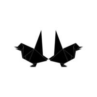 Pair of the Finches, Goldfinch Shape Inspired by Origami Form, can use for Logo, Pictogram, Bird Figure, Website, Apps, etc.. Simple and Flat vector