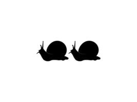 Silhouette of the Snails are also called Escargot, Flat Style, Pair Animal Series, can use for Logo, Art Illustration, Apps, Website, etc. vector