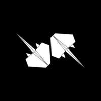 Pair Stingray Fish Shape Inspired by Origami Form, can use for Logo, Pictogram, Aquatic Animal Figure, Website, Apps, etc. Simple Memorable vector