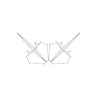 Pair Stingray Fish Polygonal Lines, can use for Logo, Pictogram, Aquatic Animal Figure, Website, Apps, etc. vector
