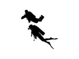 Silhouette of the Diving, can use for Logo Gram, Sticker, Pictogram, Website, Apps, Diving Illustration, etc. Flat style, vector