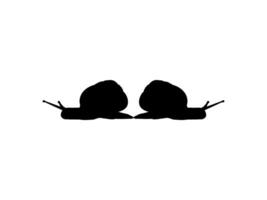 Silhouette of the Snails are also called Escargot, Flat Style, Pair Animal Series, can use for Logo, Art Illustration, Apps, Website, etc. Flat BW vector