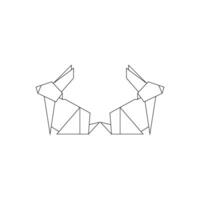 Pair Rabbit or Bunny Polygonal Lines, can use for Logo, Pictogram, Cute Animal Figure, Website, Apps, etc. vector