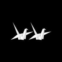 Pair Bird Shape Inspired by Origami Form, can use for Logo, Pictogram, Animal Figure, Website, Apps, etc. Simple Memorable vector