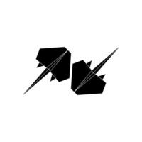 Pair Stingray Fish Shape Inspired by Origami Form, can use for Logo, Pictogram, Aquatic Animal Figure, Website, Apps, etc. Simple and Editable vector