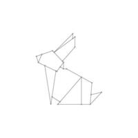 Rabbit or Bunny Polygonal Lines, can use for Logo, Pictogram, Cute Animal Figure, Website, Apps, etc. Simple and BW vector