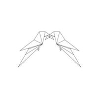 Pair Macaw, Ara, Parrot Polygonal Lines, can use for Logo, Pictogram, Bird Figure, Website, Apps, etc. vector
