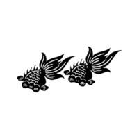 Silhouette of the Gold Fish, Oriental Style, can use for Ornate, Decoration, Logo Gram, Pictogram, etc. Simple vector