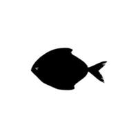 Silhouette of the Silver pomfret, Bramidae, pampo, or Pampus Fish. Flat Style. Can use for Logo Gram, Animal Illustration, Pictogram, Website, etc. vector