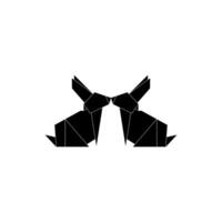 Pair Rabbit or Bunny Shape Inspired by Origami Form, can use for Logo, Pictogram, Cute Animal Figure, Website, Apps, etc. vector