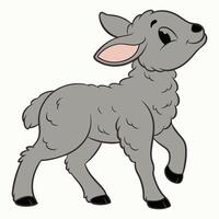 a cute Easter lamb standing with a soft expression vector