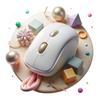 serene artistic White Mouse Computer Peripheral Input Transparent for Office Supplies high resolution png
